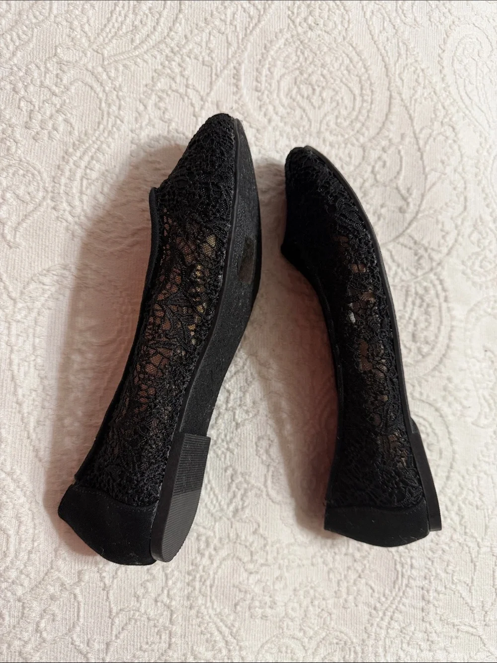 NWOT! Jellypop Size 7.5M Black Lace Ballet Flats